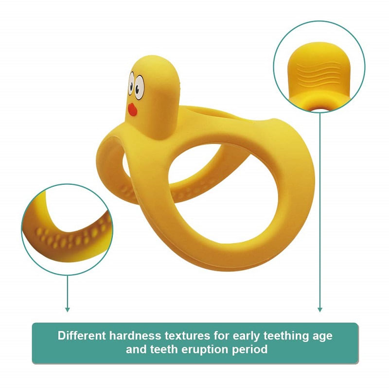 Jucarii, Copii si Bebe - Jucarii si jocuri - Jucarii bebelusi - Jucarii pentru dentitie - INEL GINGIVAL DIN SILICON, MOMBELLA - RATUSCA VESELA - Infinity.ro