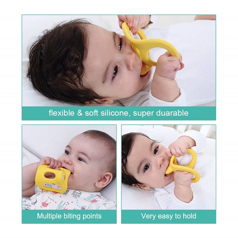 Jucarii, Copii si Bebe - Jucarii si jocuri - Jucarii bebelusi - Jucarii pentru dentitie - INEL GINGIVAL DIN SILICON, MOMBELLA - RATUSCA VESELA - Infinity.ro