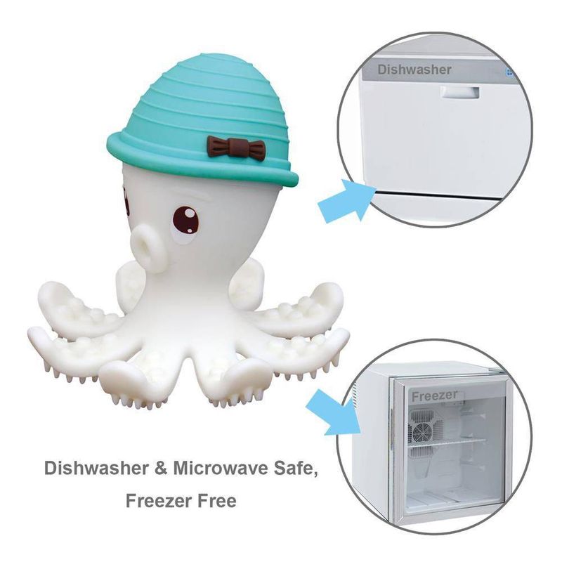 Jucarii, Copii si Bebe - Jucarii si jocuri - Jucarii bebelusi - Jucarii pentru dentitie - INEL GINGIVAL DIN SILICON, MOMBELLA - OCTOPUS CURRY - Infinity.ro