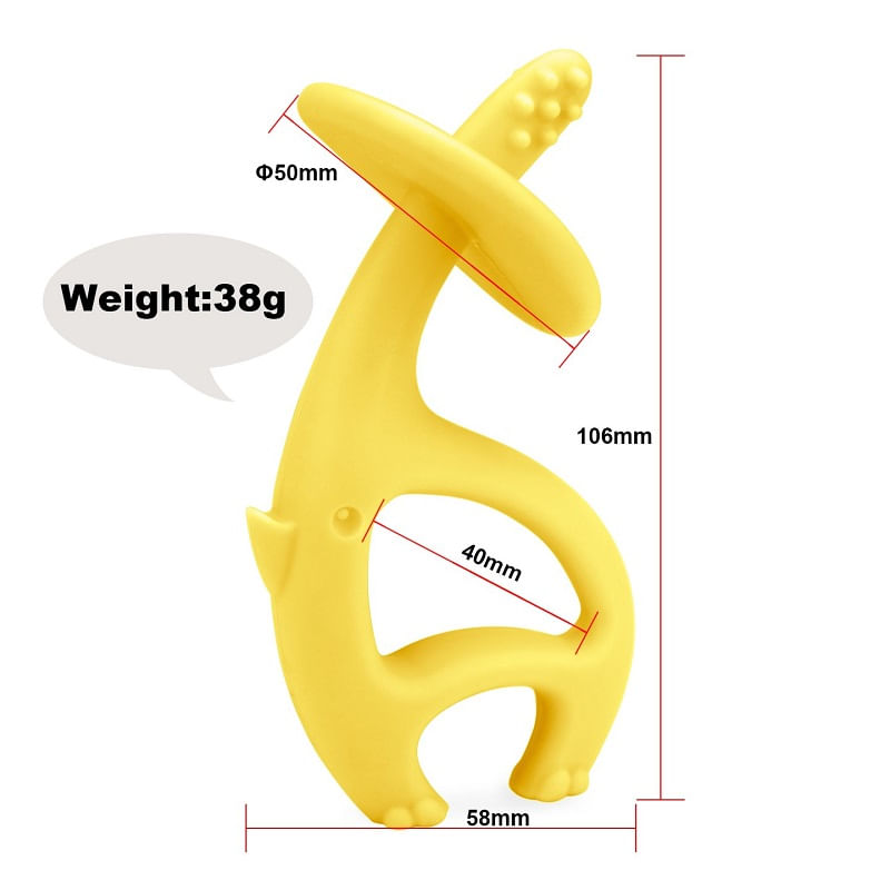 Jucarii, Copii si Bebe - Jucarii si jocuri - Jucarii bebelusi - Jucarii pentru dentitie - INEL GINGIVAL DIN SILICON, MOMBELLA - ELEFANT GALBEN - Infinity.ro
