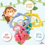 Jucarii, Copii si Bebe - Jucarii si jocuri - Jucarii bebelusi - Jucarii pentru dentitie - INEL GINGIVAL DIN SILICON, MOMBELLA - MAIMUTICA ROZ - Infinity.ro