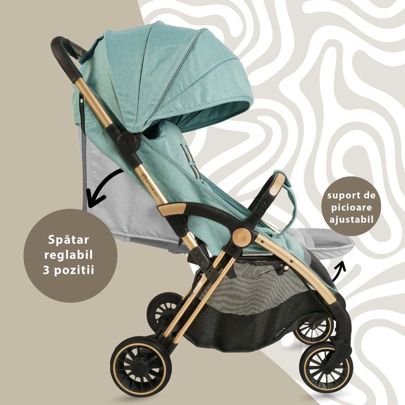 Jucarii, Copii si Bebe - Carucioare si articole de transport - Carucioare - Carucioare sport - Carucior Sport AppeKids – Upp – Ultracompact, Pliere automata, De la nastere la 22kg - River Green - Infinity.ro