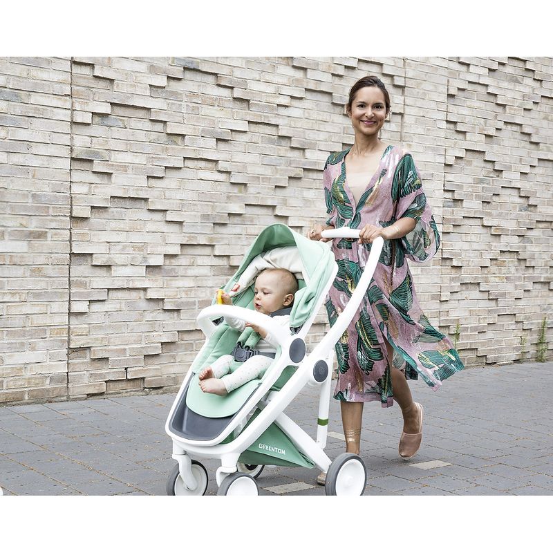 Jucarii, Copii si Bebe - Carucioare si articole de transport - Carucioare - Carucioare standard - Carucior 2 in 1, Greentom, 100% Ecologic, Black Orange - Infinity.ro