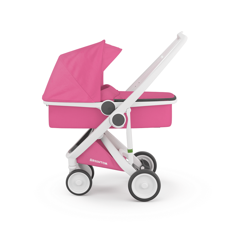 Jucarii, Copii si Bebe - Carucioare si articole de transport - Carucioare - Carucioare standard - Carucior 2 In 1, Greentom, 100% Ecologic, White Pink - Infinity.ro