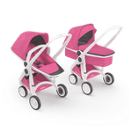 Jucarii, Copii si Bebe - Carucioare si articole de transport - Carucioare - Carucioare standard - Carucior 2 In 1, Greentom, 100% Ecologic, White Pink - Infinity.ro