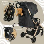 Jucarii, Copii si Bebe - Carucioare si articole de transport - Carucioare - Carucioare standard - Carucior Sport AppeKids – Upp – Ultracompact, Pliere automata, De la nastere la 22kg - Jet Black - Infinity.ro