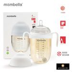 Jucarii, Copii si Bebe - Hrana si alaptare - Biberoane, suzete si accesorii hranire - Biberoane, tetine si accesorii - Biberon Anticolici Mombella Breast-Like, 300ml, Tetina 360° XL Flux Consistent, PPSU, Ivory - Infinity.ro