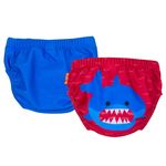 Fashion, accesorii si bijuterii - Copii - Lenjerie si pijamale copii - Costume de baie copii - Set 2 chilotei de baie impermeabili, Zoocchini, protectie UPF50+, marime M, 12-24 Luni a€“ Shark - Infinity.ro