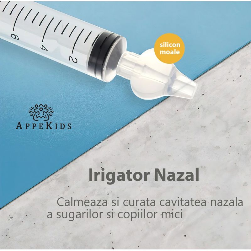 Jucarii, Copii si Bebe - Igiena si ingrijire - Accesorii ingrijire copii - Aspiratoare nazale si accesorii - Set 2 seringi pentru lavaj nazal, APPEKIDS, 10ml, 4Luni+ - Infinity.ro