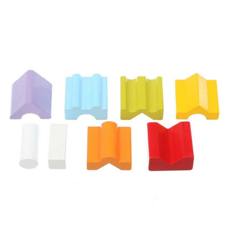 Jucarii, Copii si Bebe - Jucarii si jocuri - Seturi de constructie si cuburi - Seturi de constructie - Jucarie Din Lemn Cubika, Set Constructii "Turn" - 8 piese - Infinity.ro