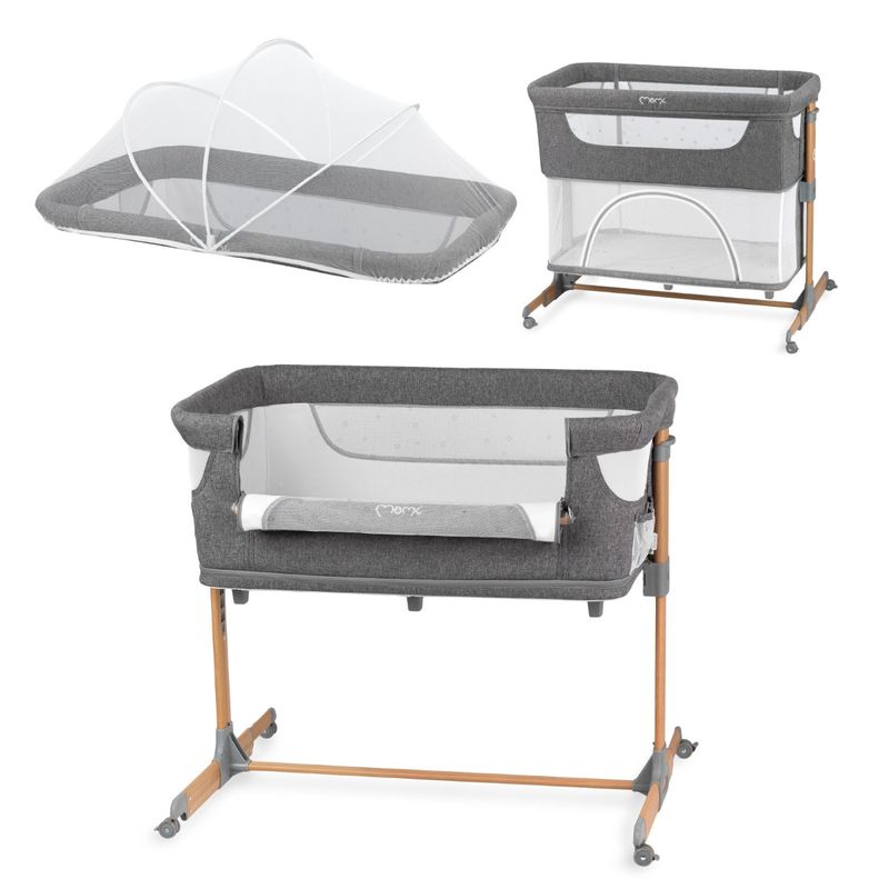 Casa si Gradina - Mobilier - Mobilier copii - Patuturi copii - Co-sleeper Momi, Smart Bed 4 in 1 - Grey - Infinity.ro