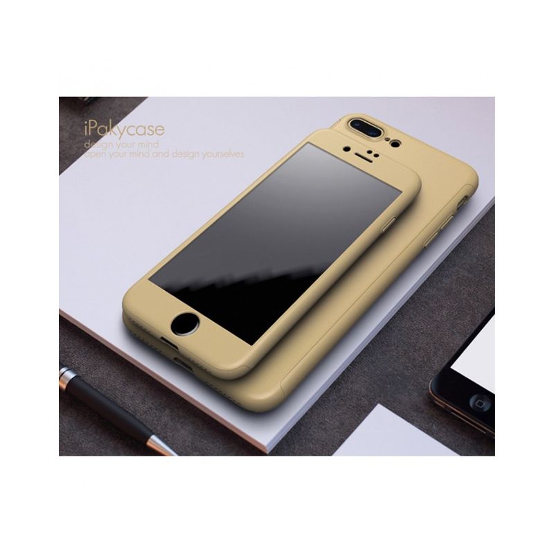 Laptop, Telefoane si Tablete - Telefoane mobile si accesorii - Accesorii Telefoane - Huse telefoane - Husa protectie completa IPAKY pentru iPhone 7 Plus 5.5 inch, gold - Infinity.ro