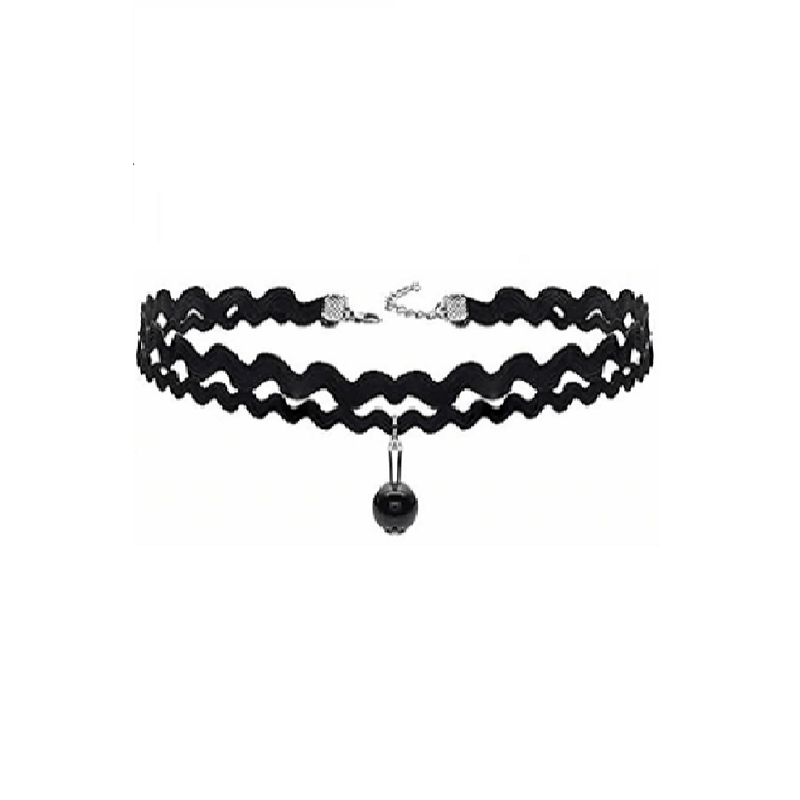 Fashion, accesorii si bijuterii - Femei - Bijuterii femei - Coliere femei - Choker Mystyle Fashion cu margea Black - Colier elegant pentru gat - Black Delux - Infinity.ro