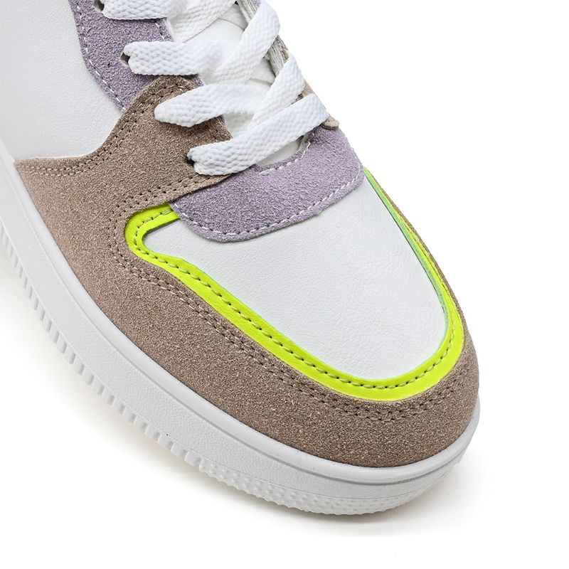 Fashion, accesorii si bijuterii - Femei - Incaltaminte femei - Pantofi femei - Pantofi sport dama inalti, piele ecologica, PS084, Alb cu Roz 36 EU - Infinity.ro