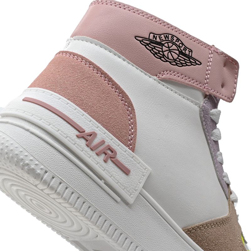 Fashion, accesorii si bijuterii - Femei - Incaltaminte femei - Pantofi femei - Pantofi sport dama inalti, piele ecologica, PS084, Alb cu Roz 36 EU - Infinity.ro