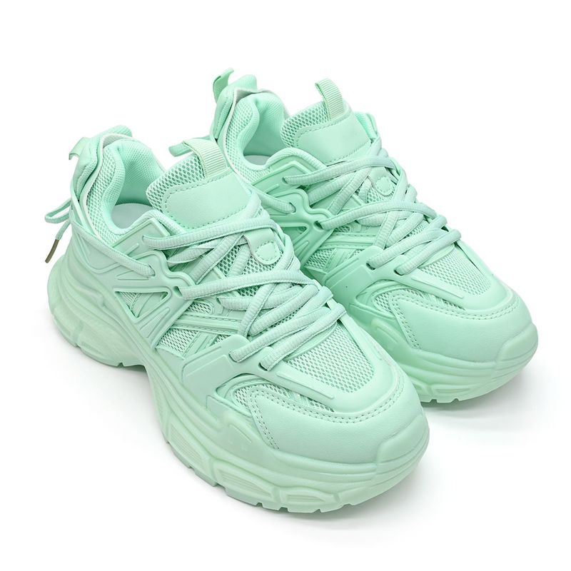Fashion, accesorii si bijuterii - Femei - Incaltaminte femei - Sneakers si tenisi femei - Pantofi sport De dama ,cu insertii de plasa,D1343,Verde Deschis 38 - Infinity.ro
