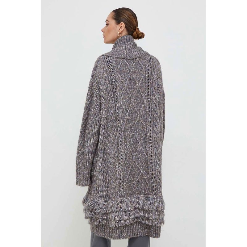 Fashion, accesorii si bijuterii - Femei - Imbracaminte femei - Jachete si geci femei - Cardigan lung de dama Guess Liliane W3BR43, S INTL, Gri - Infinity.ro