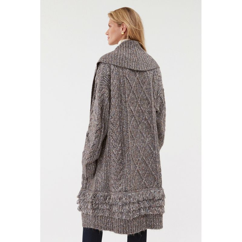 Fashion, accesorii si bijuterii - Femei - Imbracaminte femei - Jachete si geci femei - Cardigan lung de dama Guess Liliane W3BR43, S INTL, Gri - Infinity.ro