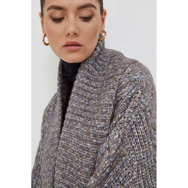 Fashion, accesorii si bijuterii - Femei - Imbracaminte femei - Jachete si geci femei - Cardigan lung de dama Guess Liliane W3BR43, S INTL, Gri - Infinity.ro