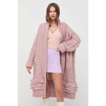 Fashion, accesorii si bijuterii - Femei - Imbracaminte femei - Jachete si geci femei - Cardigan lung de dama Guess Liliane W3BR43, M INTL, Roz - Infinity.ro