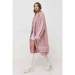 Fashion, accesorii si bijuterii - Femei - Imbracaminte femei - Jachete si geci femei - Cardigan lung de dama Guess Liliane W3BR43, M INTL, Roz - Infinity.ro