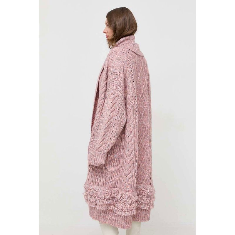 Fashion, accesorii si bijuterii - Femei - Imbracaminte femei - Jachete si geci femei - Cardigan lung de dama Guess Liliane W3BR43, M INTL, Roz - Infinity.ro