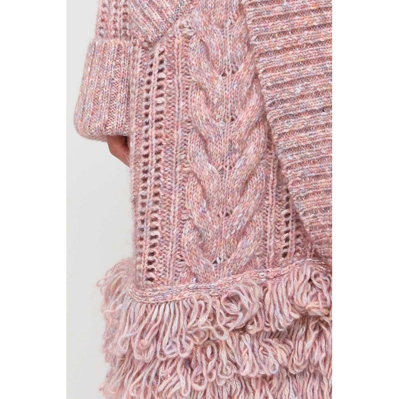 Fashion, accesorii si bijuterii - Femei - Imbracaminte femei - Jachete si geci femei - Cardigan lung de dama Guess Liliane W3BR43, S INTL, Roz - Infinity.ro