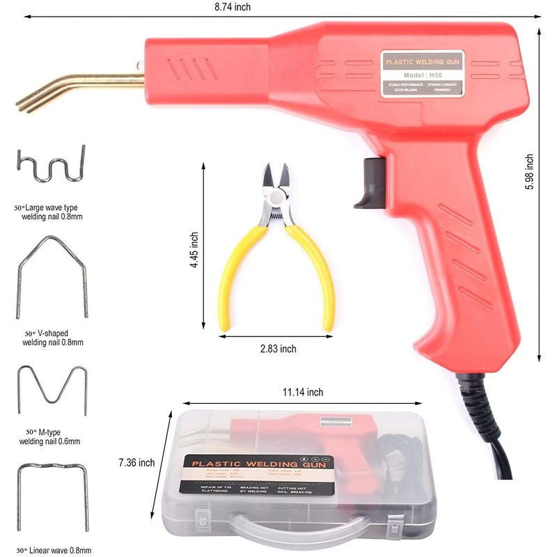 Casa si Gradina - Constructii - Scule electrice si accesorii - Pistoale de lipit - Aparat profesional pentru sudat plastic, pentru repararea fisurilor ,200 cleme - Infinity.ro