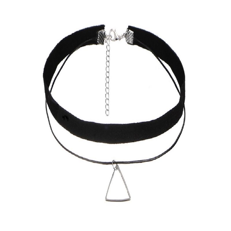 Fashion, accesorii si bijuterii - Femei - Bijuterii femei - Coliere femei - Choker Mystyle Fashion Black pyramid - Colier elegant pentru gat - Infinity.ro