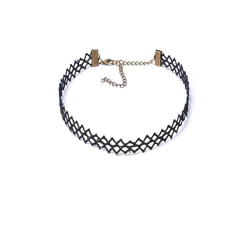 Fashion, accesorii si bijuterii - Femei - Bijuterii femei - Coliere femei - Choker Mystyle Fashion Black Mesh - Colier elegant pentru gat - Black Delux - Infinity.ro