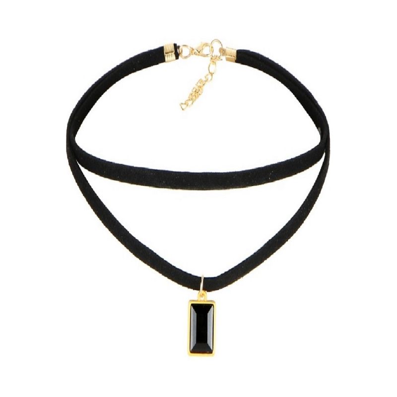 Fashion, accesorii si bijuterii - Femei - Bijuterii femei - Coliere femei - Choker Mystyle Fashion Black Duble Delux - Colier elegant pentru gat - Infinity.ro