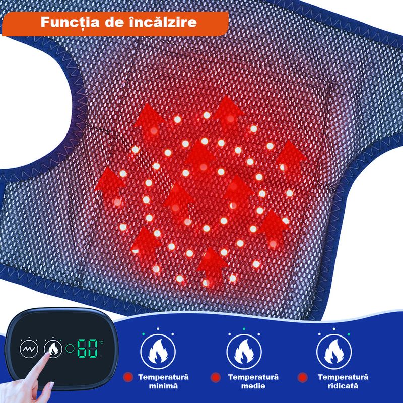 Ingrijire personala si Cosmetice - Sanatate si wellness - Articole wellness - Aparate si dispozitive de masaj - Dispozitiv de masaj pentru articulatii, afisaj digital, 3 trepte de temperatura ,3 nivele de intensitate - Infinity.ro