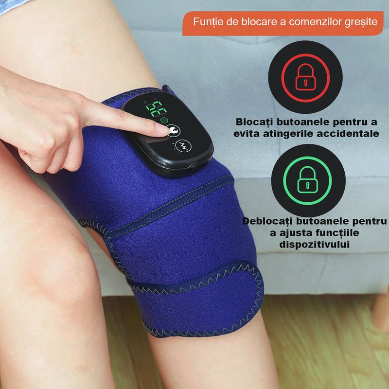 Ingrijire personala si Cosmetice - Sanatate si wellness - Articole wellness - Aparate si dispozitive de masaj - Dispozitiv de masaj pentru articulatii, afisaj digital, 3 trepte de temperatura ,3 nivele de intensitate - Infinity.ro