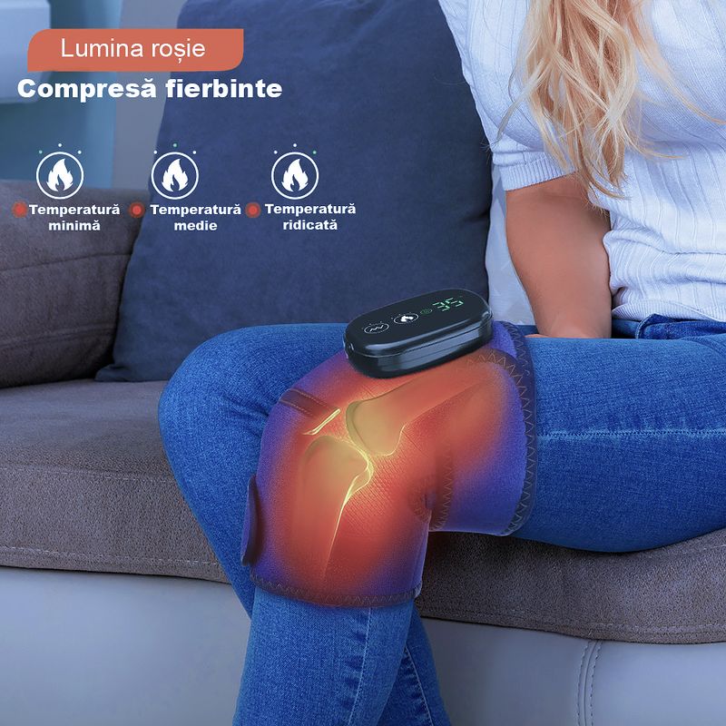 Ingrijire personala si Cosmetice - Sanatate si wellness - Articole wellness - Aparate si dispozitive de masaj - Dispozitiv de masaj pentru articulatii, afisaj digital, 3 trepte de temperatura ,3 nivele de intensitate - Infinity.ro