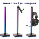 PC, gaming si accesorii - Periferice PC - Periferice Diverse - Stand casti cu lumina ambientala controlata prin aplicatie, lumini de gaming cu iluminare ambientala ,suport casti - Infinity.ro