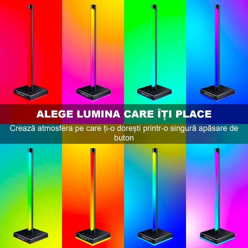 PC, gaming si accesorii - Periferice PC - Periferice Diverse - Stand casti cu lumina ambientala controlata prin aplicatie, lumini de gaming cu iluminare ambientala ,suport casti - Infinity.ro