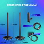 PC, gaming si accesorii - Periferice PC - Periferice Diverse - Stand casti cu lumina ambientala controlata prin aplicatie, lumini de gaming cu iluminare ambientala ,suport casti - Infinity.ro