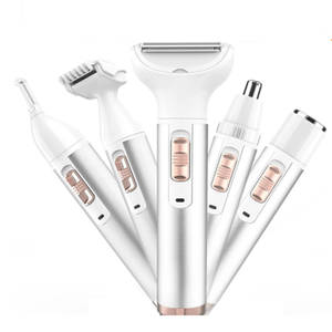 Epilator Damar umed si uscat, 5 IN 1, Lavabil, Incarcare USB, Portabil, Fara fir, Multifunctional,Unisex,Usor de curatat