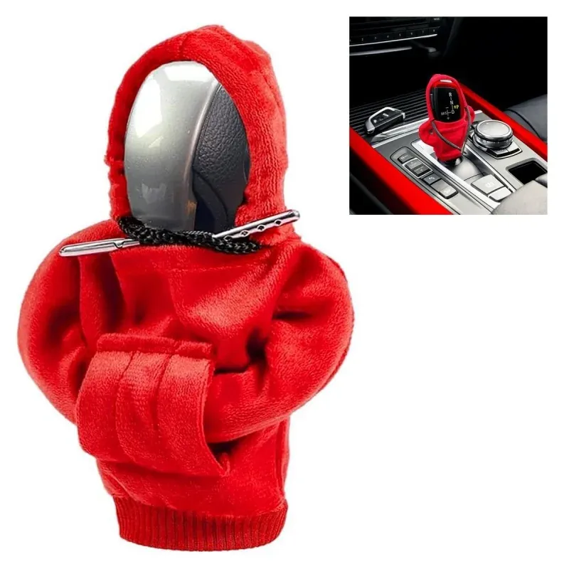 Auto si Moto - Piese auto si accesorii - Interior auto - Accesorii interior - Husa auto de tip hanorac cu gluga pentru schimbatorul de viteze, Gonga® Rosu - Infinity.ro