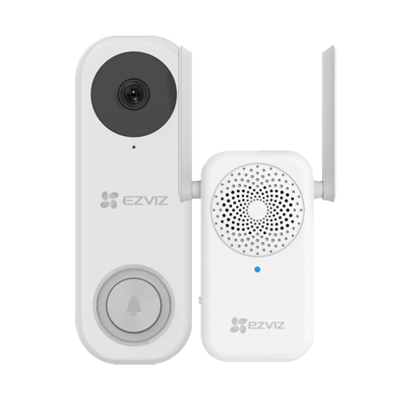 Casa si Gradina - Electrice - Accesorii electrice - Sonerii electrice - Kit sonerie video EZVIZ, Wi-Fi, 3k,  acumulator 5200mAh, PIR , unghi vizualizare ultra-larg, SDcard, CS-DB2-Pro-3K - Infinity.ro