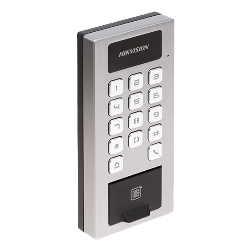 Casa si Gradina - Electrice - Smart Home - Accesorii control acces si supraveghere - Terminal control acces si interfon cu tastatura, cititor card, amprenta, BT, Wi-Fi - HIKVISION DS-K1T502DBFWX - Infinity.ro