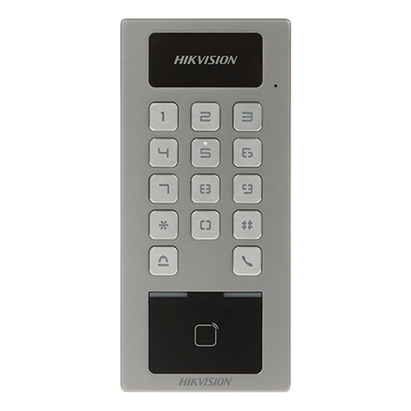Casa si Gradina - Electrice - Smart Home - Accesorii control acces si supraveghere - Terminal control acces si interfon cu tastatura, cititor card, Bluetooth, Wi-Fi, Alarma - HIKVISION DS-K1T502DBWX - Infinity.ro
