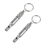 Sport si Outdoor - Camping - Accesorii camping si drumetii - Pachet doua fluiere metalice de urgenta, inel pentru chei, 7.6 cm - Infinity.ro