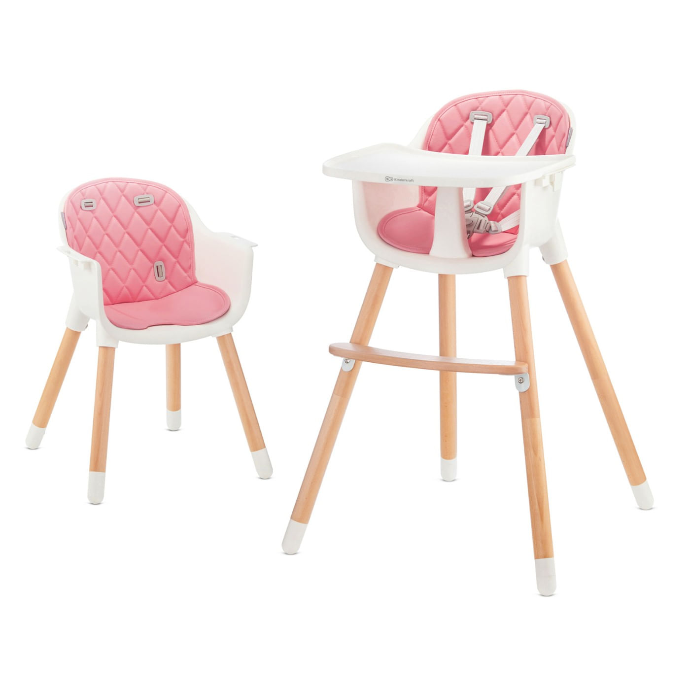 Scaun de masa 2 in 1 pentru bebeluisi, roz