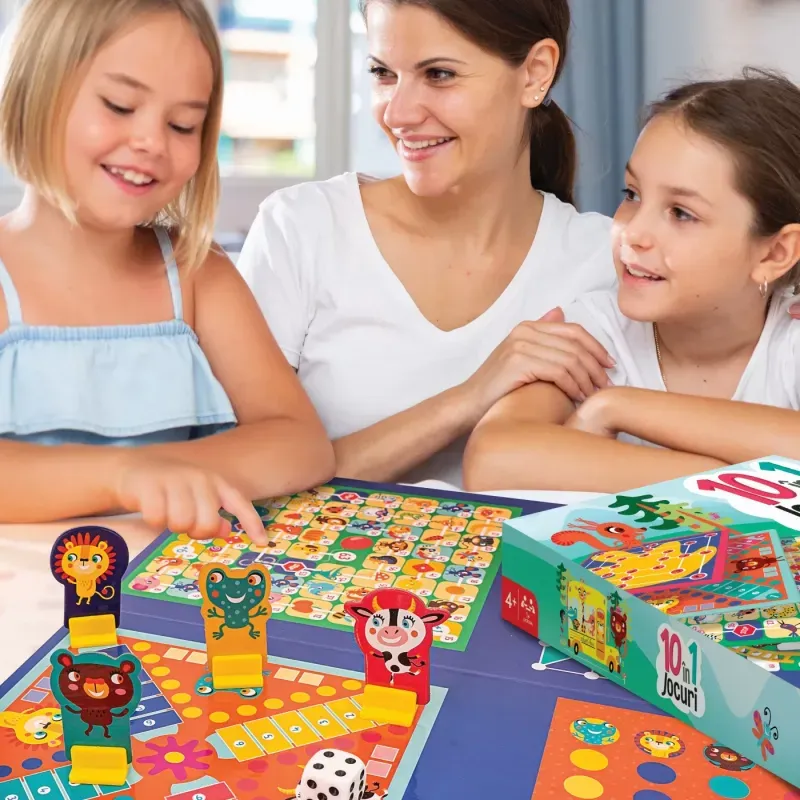 Jucarii, Copii si Bebe - Jucarii si jocuri - Jocuri si puzzle - Jocuri de societate - Set joc 10 in 1 pentru copii - Infinity.ro