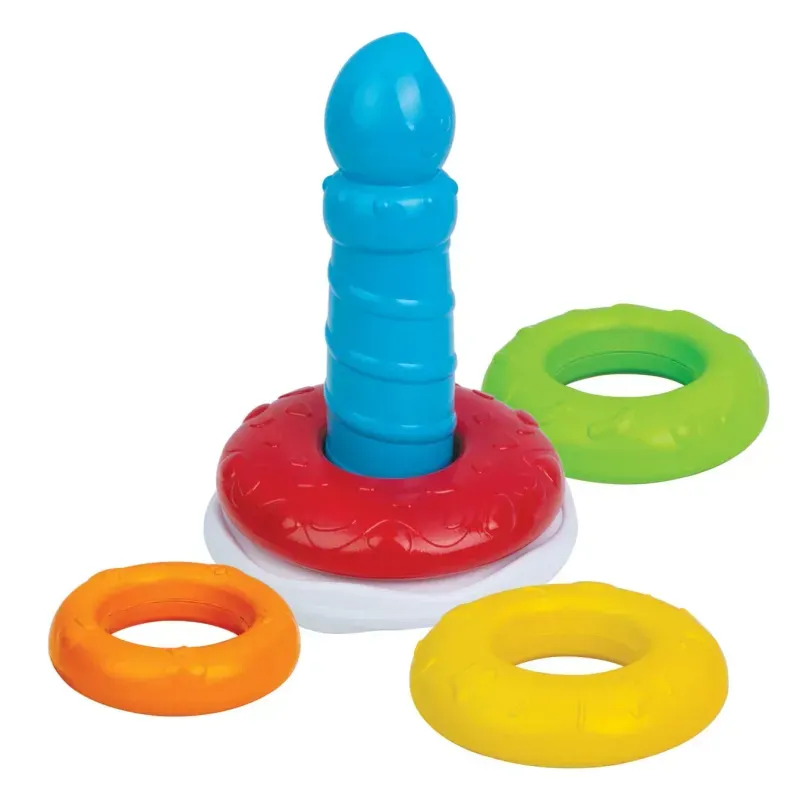 Jucarii, Copii si Bebe - Jucarii si jocuri - Jucarii bebelusi - Jucarii interactive bebelusi - Turn cu cercuri colorate pentru copii in forma de tort - Infinity.ro