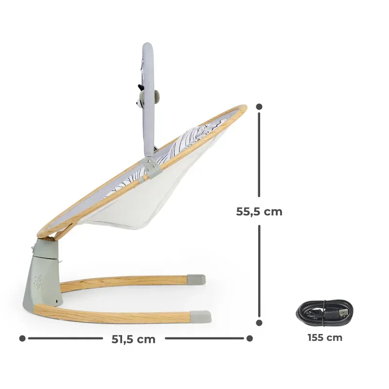 Jucarii, Copii si Bebe - Jucarii si jocuri - Jucarii de exterior - Leagane copii - Leagan electric 2 in1 pentru bebelusi Gri - Infinity.ro