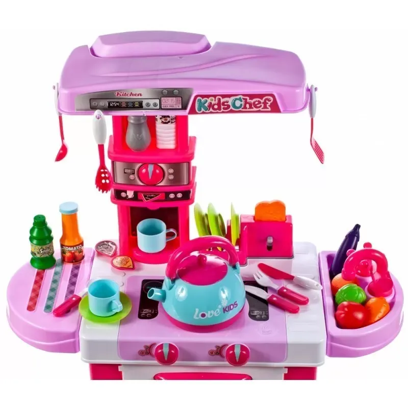 Jucarii, Copii si Bebe - Jucarii si jocuri - Jucarii de rol - Bucatarii copii - Bucatarie de jucarie pentru fetite, Malplay cu electrocasnice, ceainic si accesorii - Infinity.ro