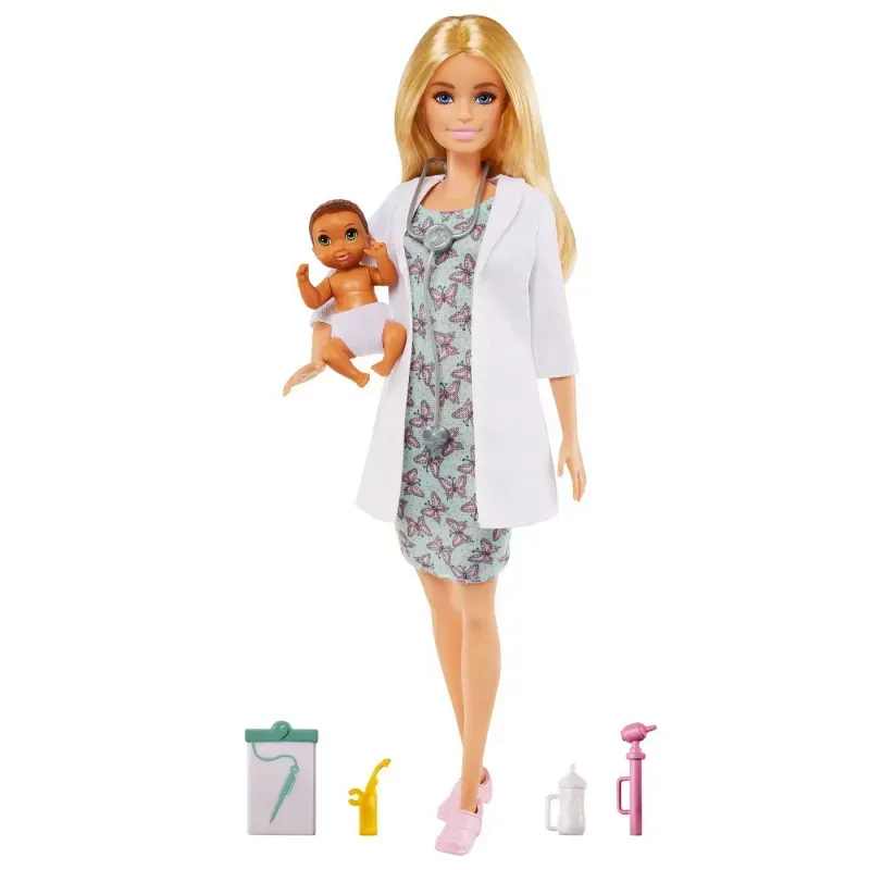 Jucarii, Copii si Bebe - Jucarii si jocuri - Papusi si accesorii - Papusi - Papusa Barbie, Doctor Pediatru cu accesorii - Infinity.ro