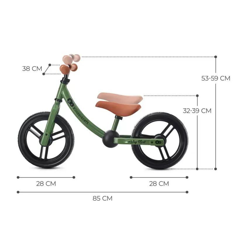 Sport si Outdoor - Ciclism - Biciclete pentru copii - Bicicleta fara pedale, protocaliu cu verde, 12 inch - Infinity.ro